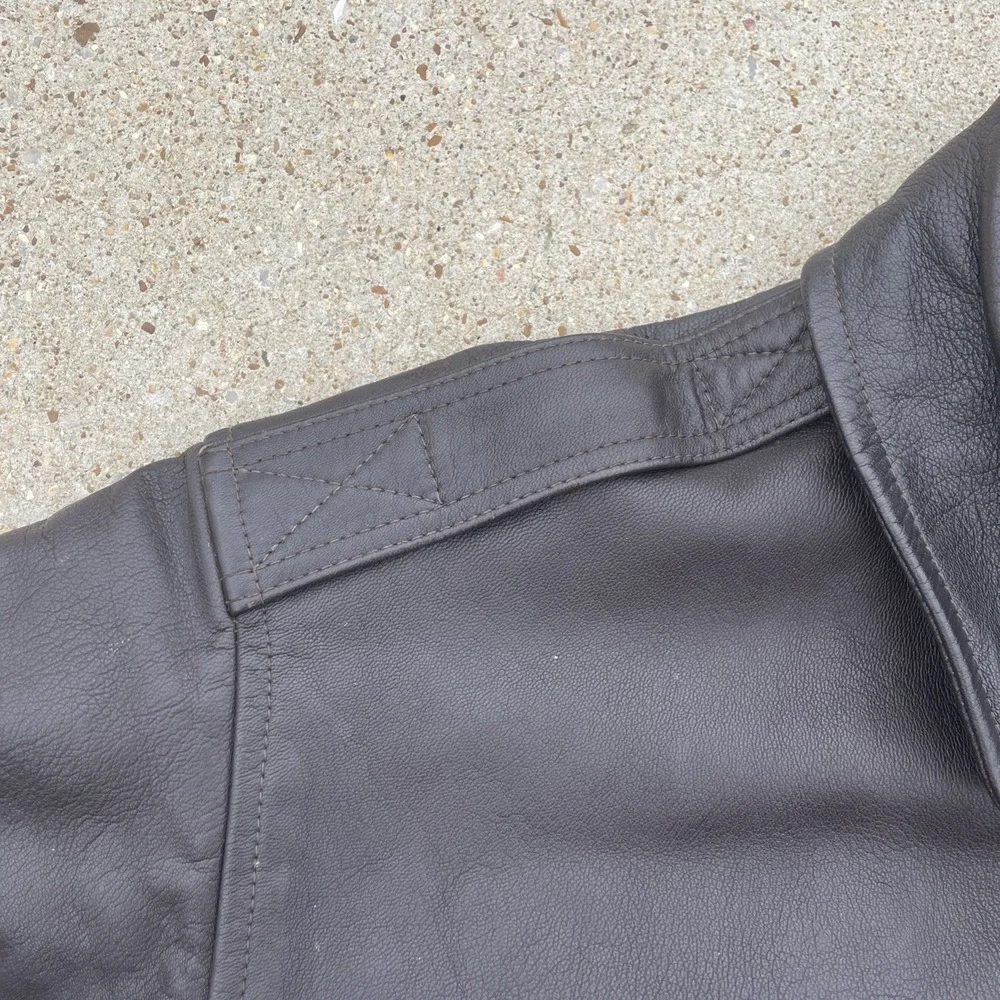 LL BEAN BROWN GOATSKIN LEATHER A-2 BOMBER FLIGHT JACKET XL PILOT AVIATOR COAT